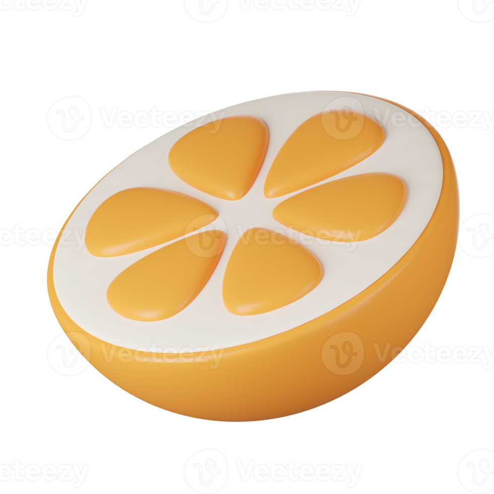 3D render of orange fruit png