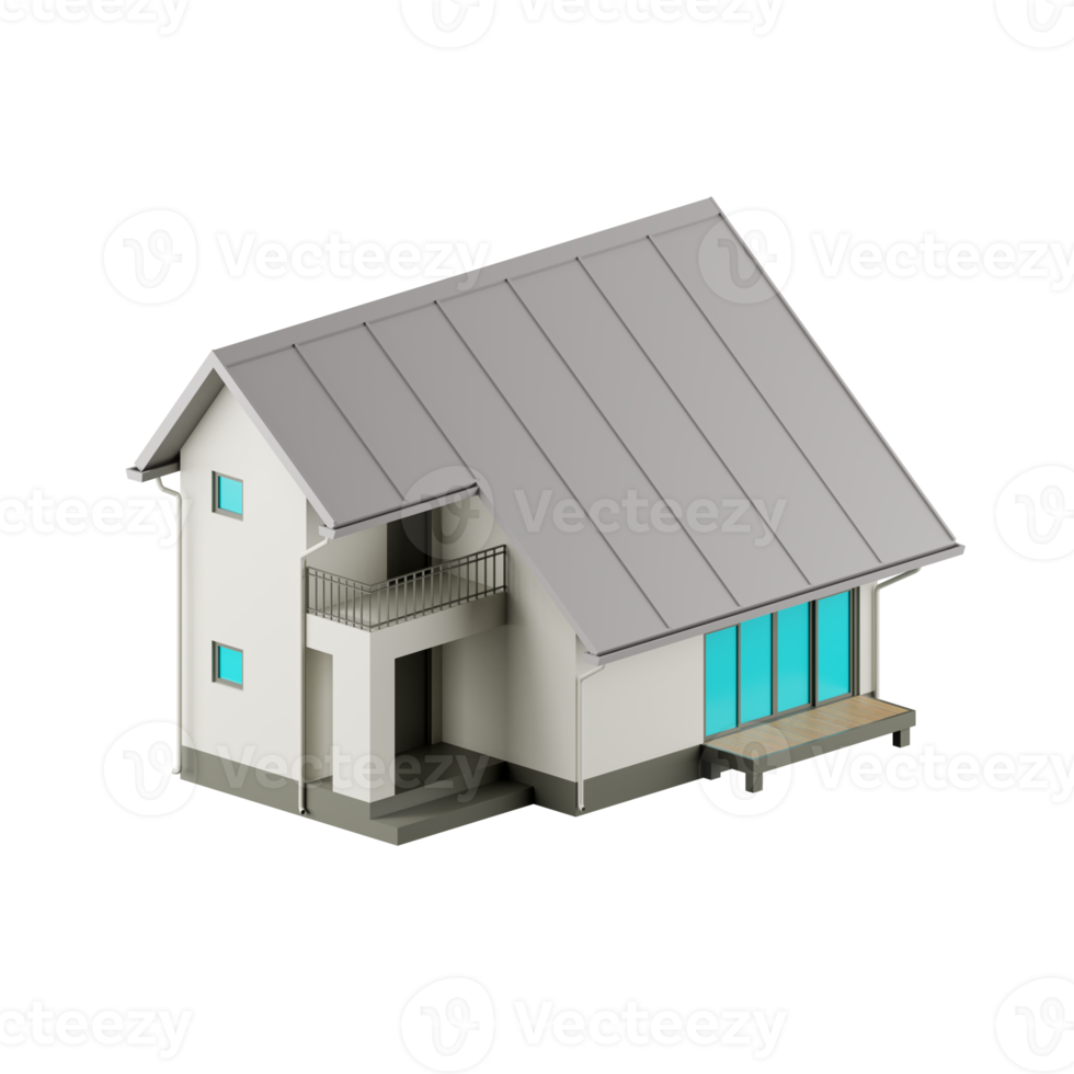 3d render of modern Japanese house. png