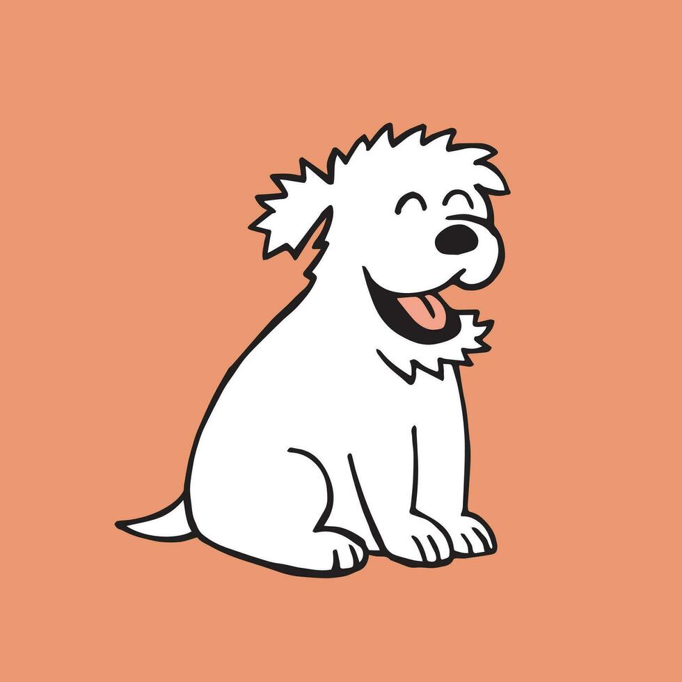 linda dibujo de un alegre perro en garabatear estilo. gracioso perro, línea ilustración vector