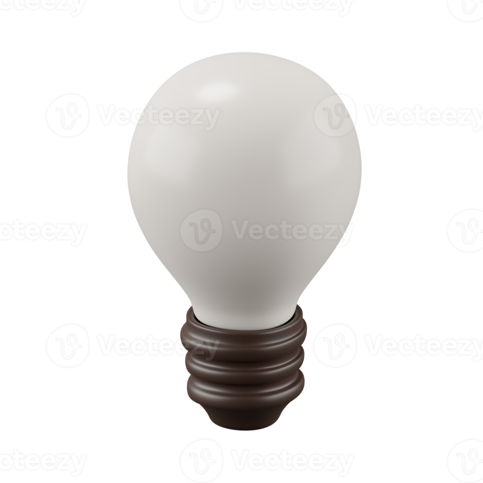 3d render of white light bulb. png