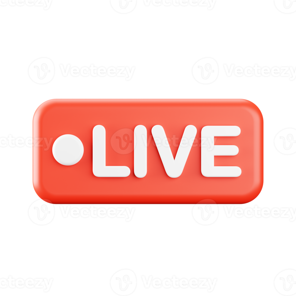 3d rendering of live streaming icon. png