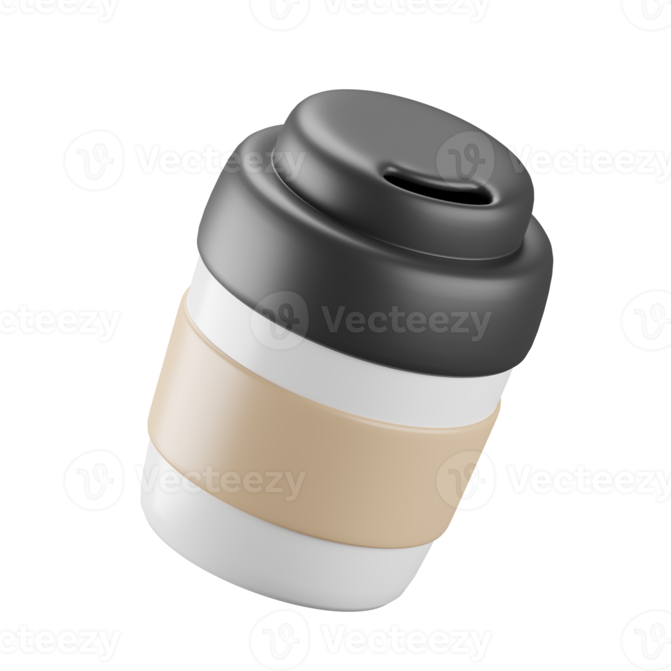 3d icon of hot coffee paper cup. png