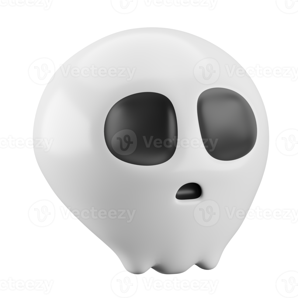 3d icon of halloween skull. png