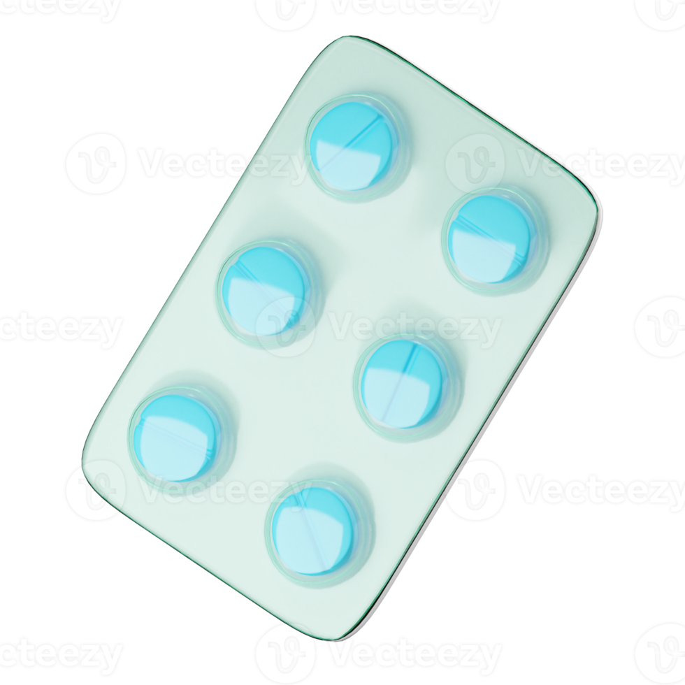 3d icon render of blister pack pills png