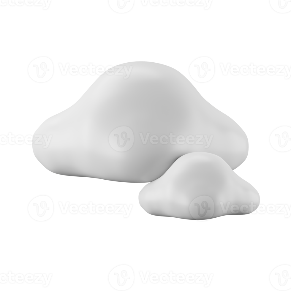 3d icon rendering of cloudy day, weather forecast. png