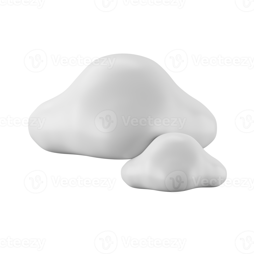 3d icon rendering of cloudy day, weather forecast. png