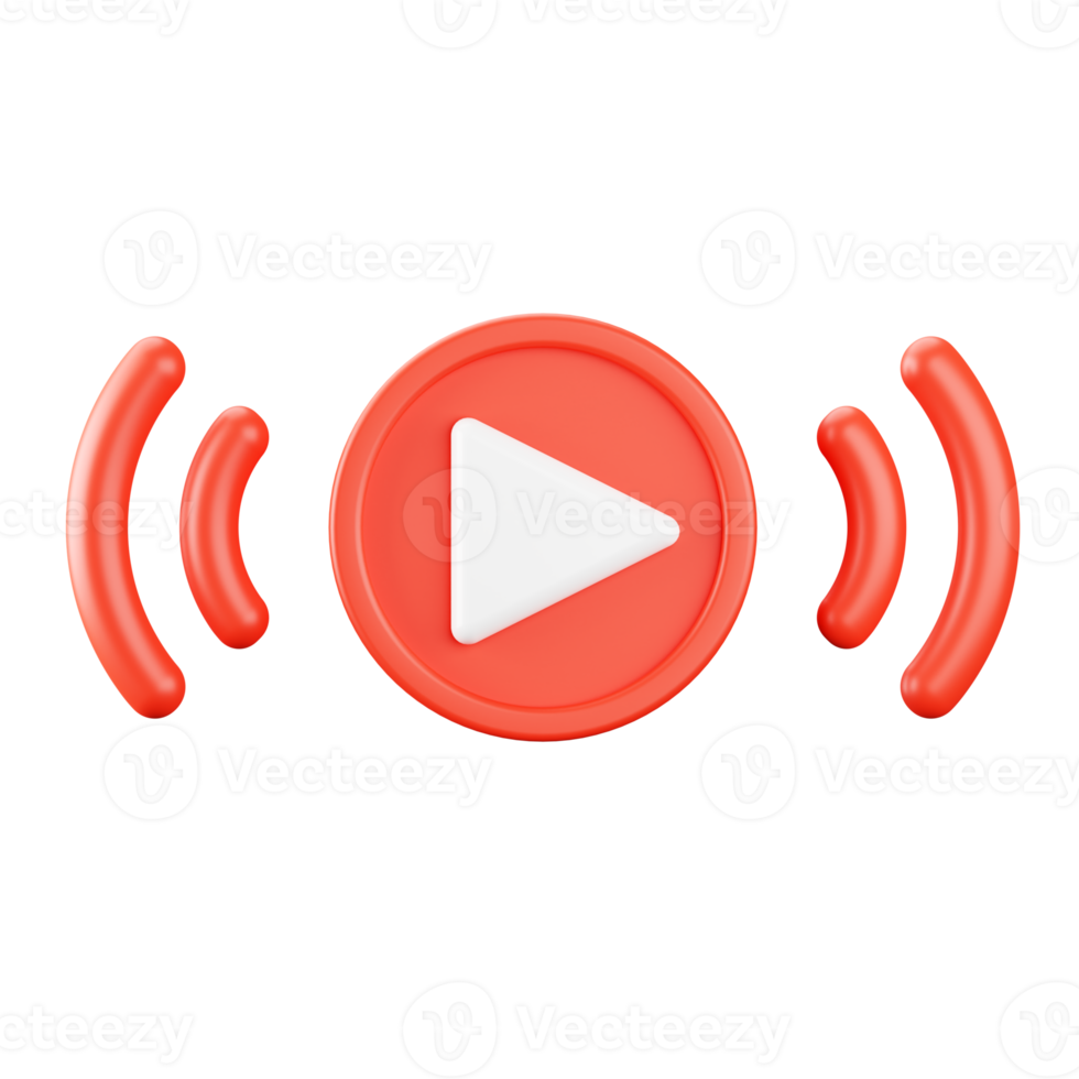3d rendering of video streaming icon. png