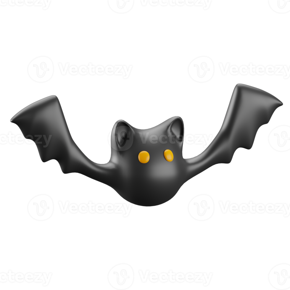 3d icon of halloween bat. png