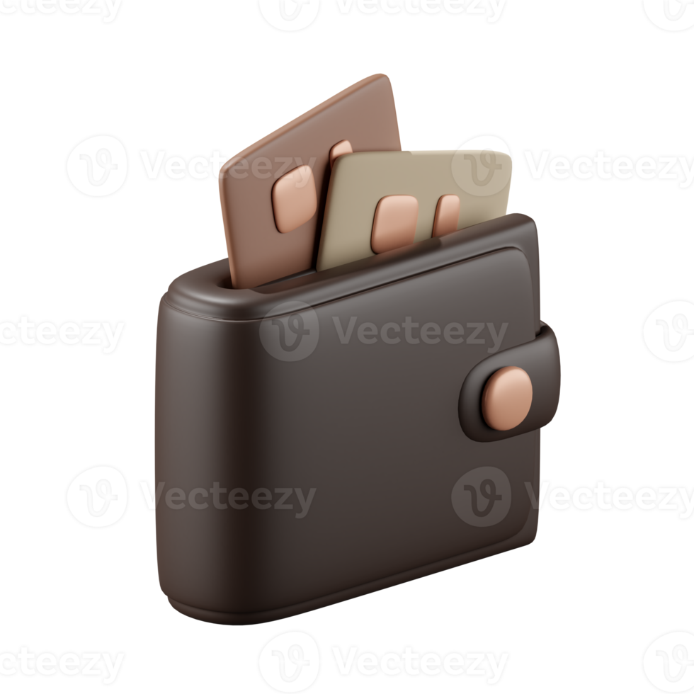3d render of wallet and credit cards. png