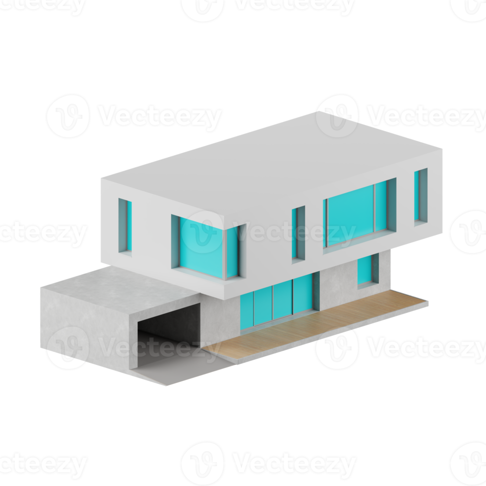 3d render of modern modern house. png