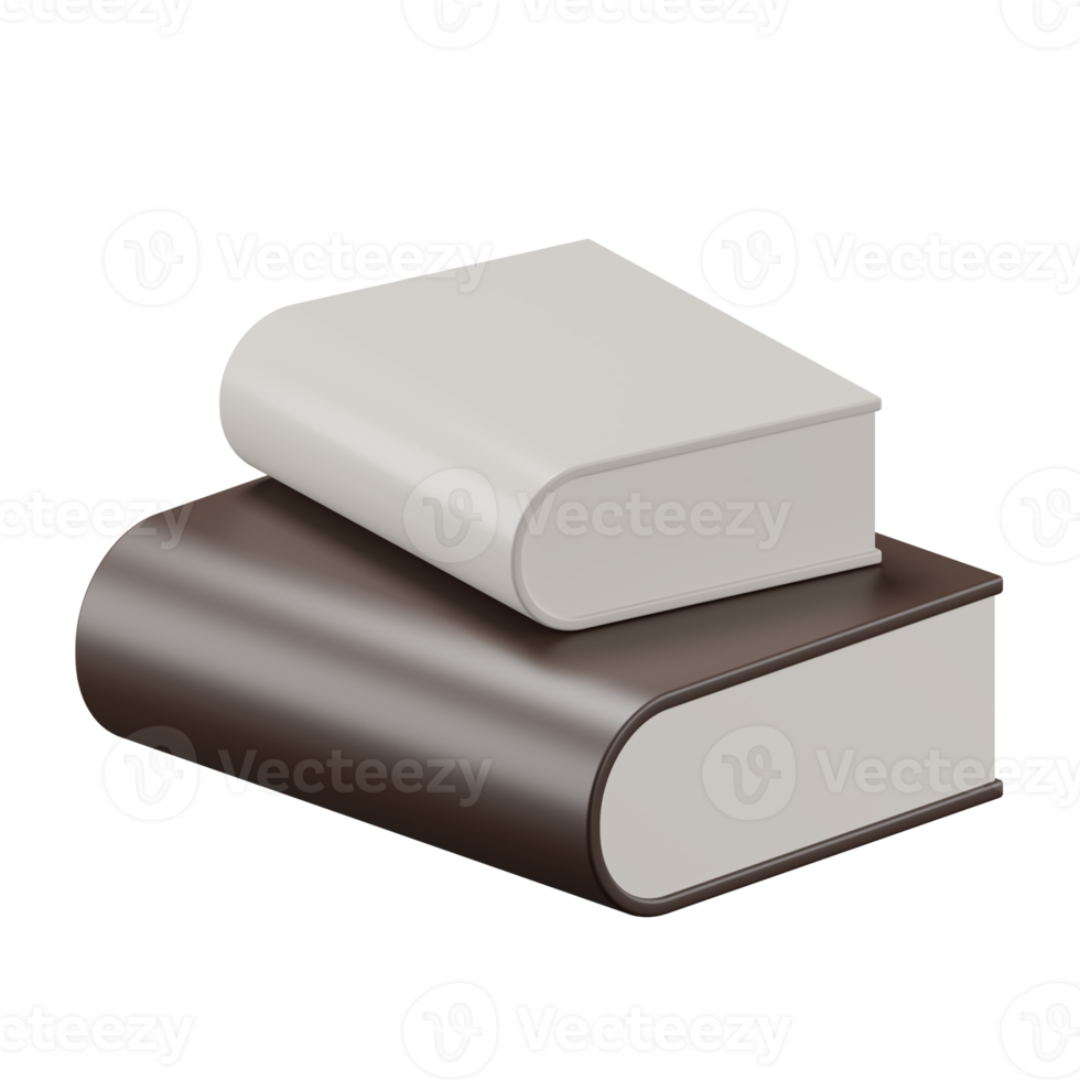 3d render of stacked book. png