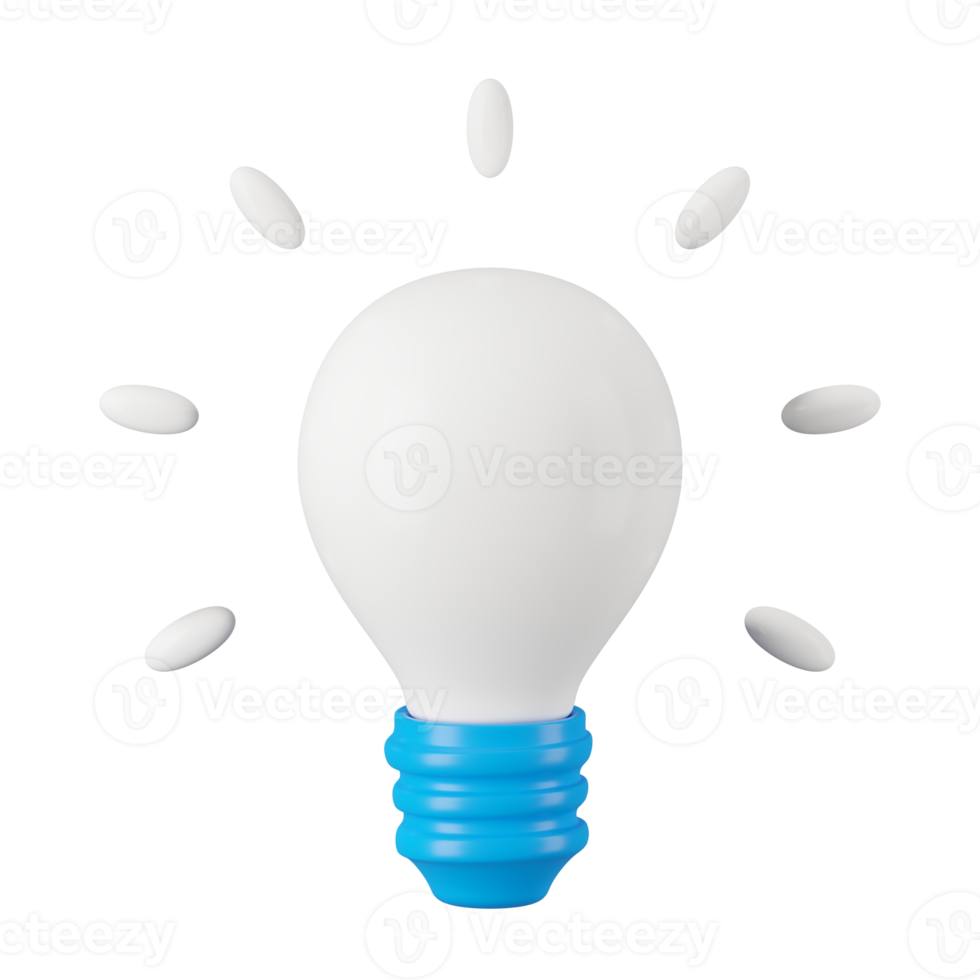 3d icon render of light bulb. png