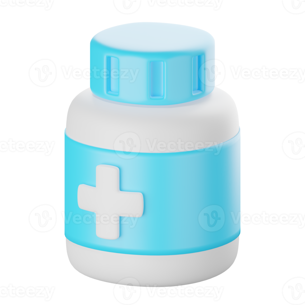 3d icon render of drug bottle png