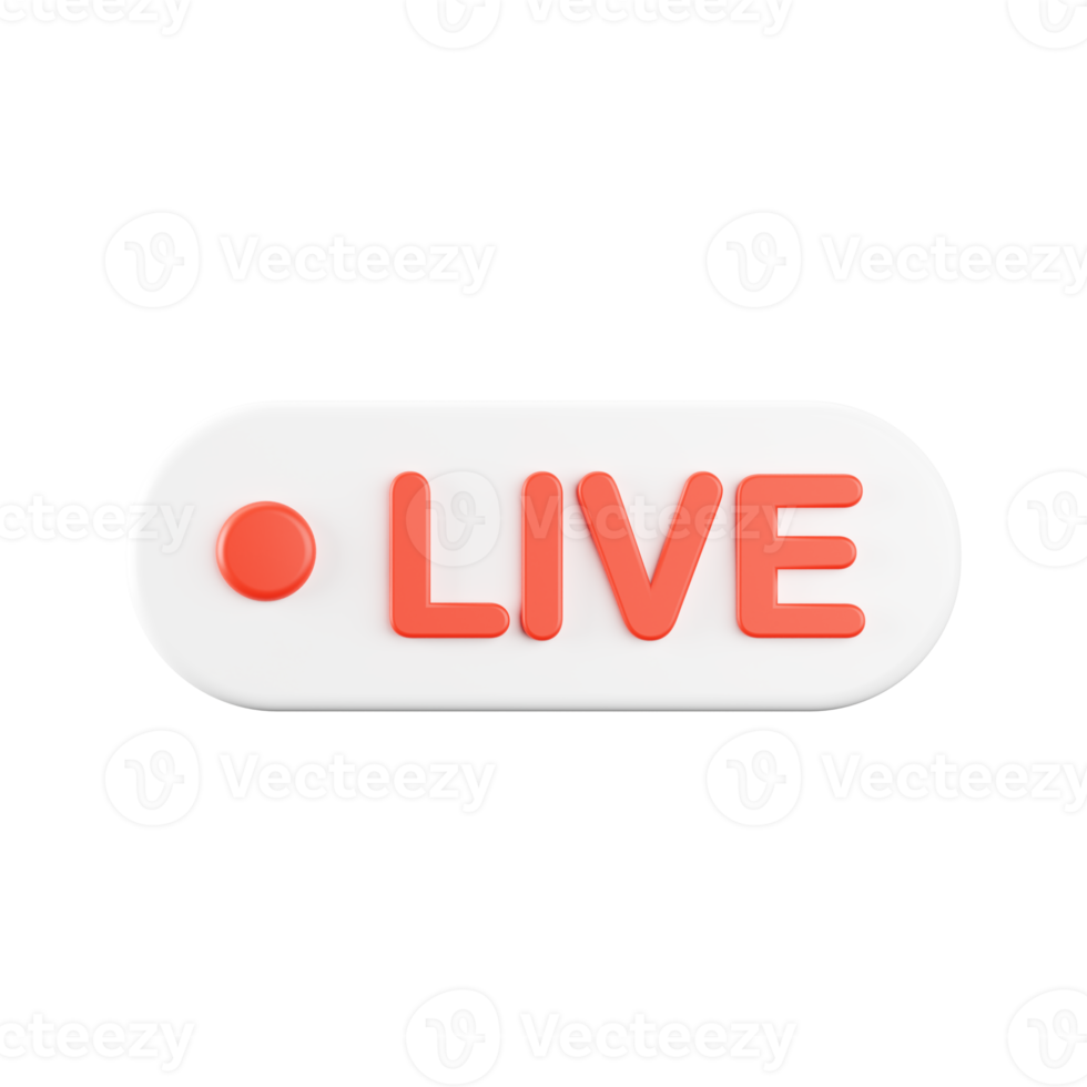 3d rendering of live streaming icon. png