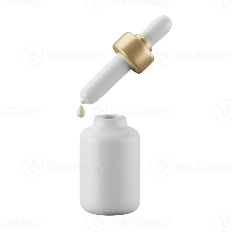 3d icon rendering of dropper bottle. png