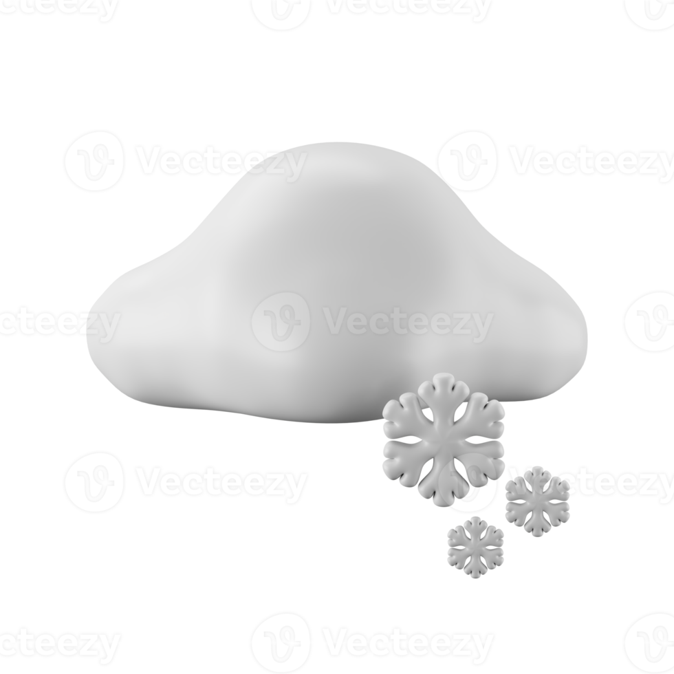 3d icon rendering of snowy day, weather forecast. png