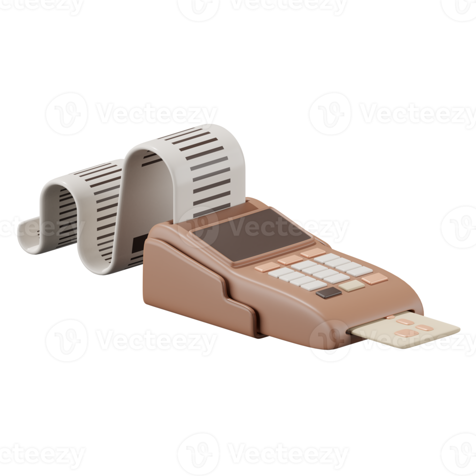 3d render of payment terminal, Shopping online concept. png