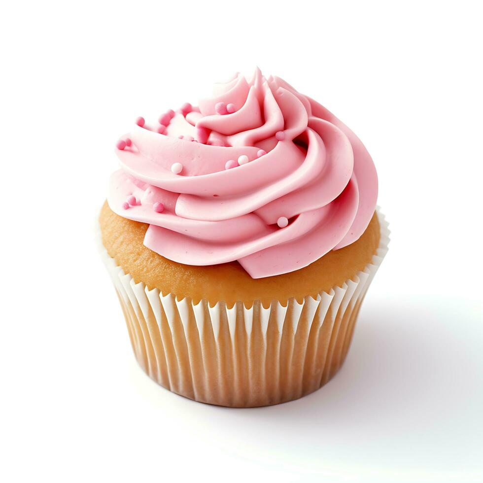 Cupcake in White Background AI Generated photo