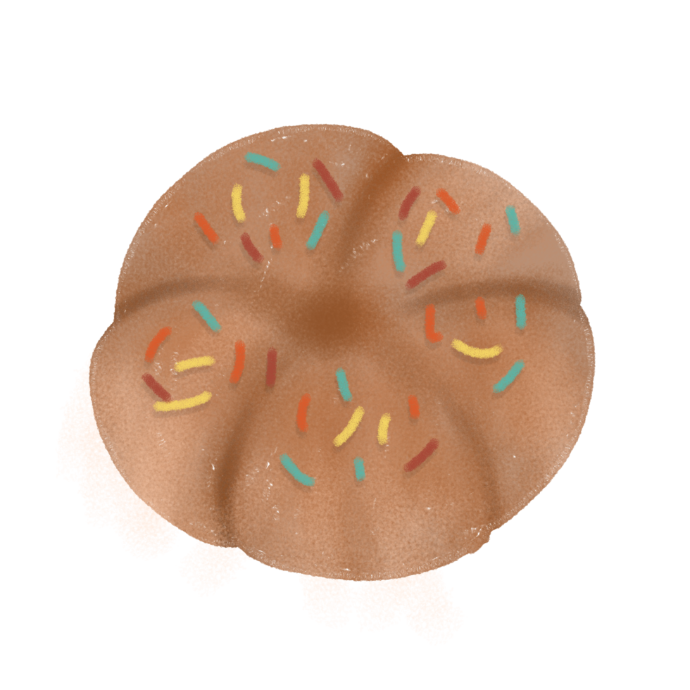 a donut with sprinkles on it, transparent background png