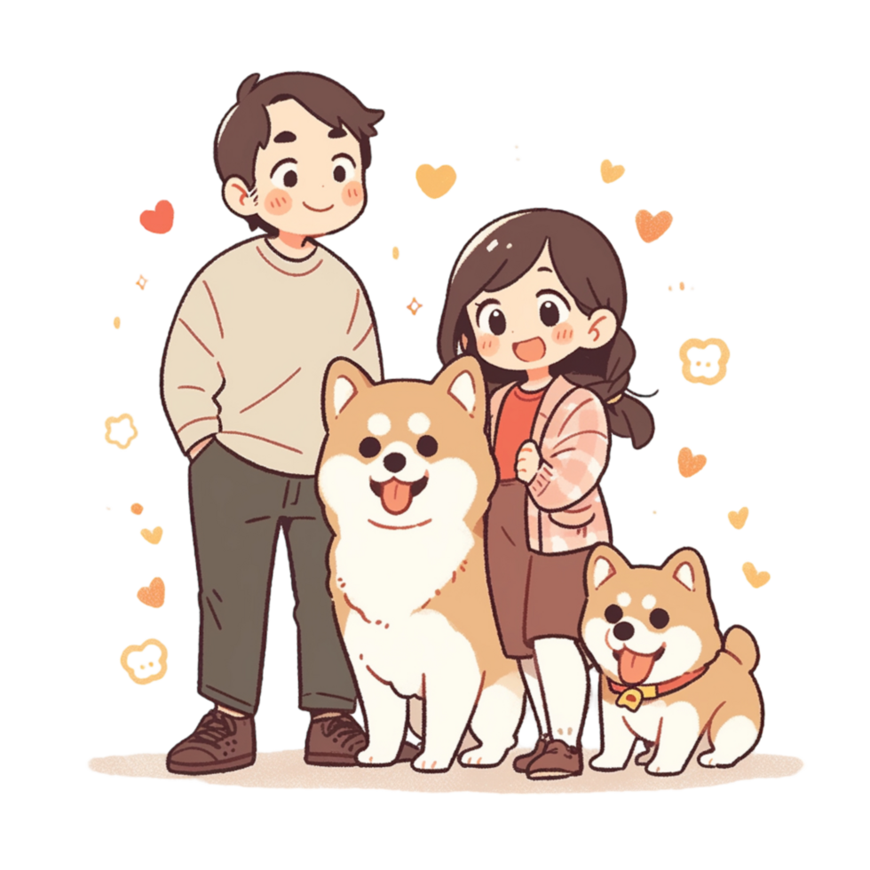 Cute cartoon family, Ai generated png