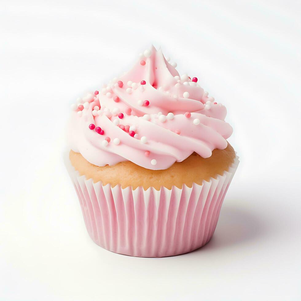 Cupcake in White Background AI Generated photo