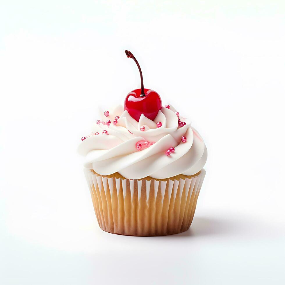 Cupcake in White Background AI Generated photo