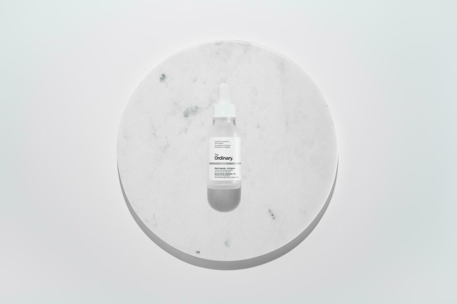 Strasbourg, France - September 2023 The Ordinary skincare brand by Deciem. Multi-Peptide HA Serum photo