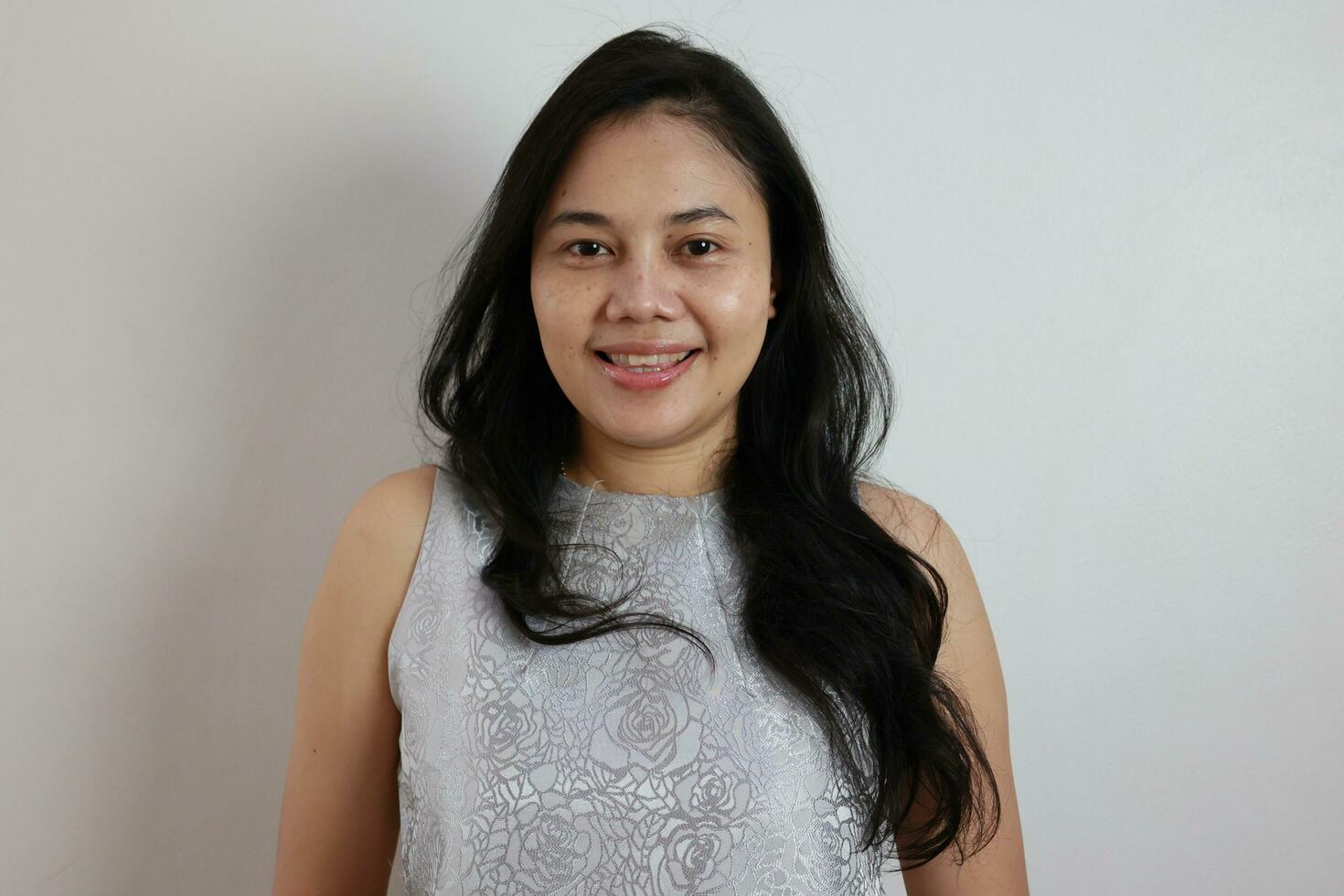 Portrait of a woman on white background, portrait of a person photo