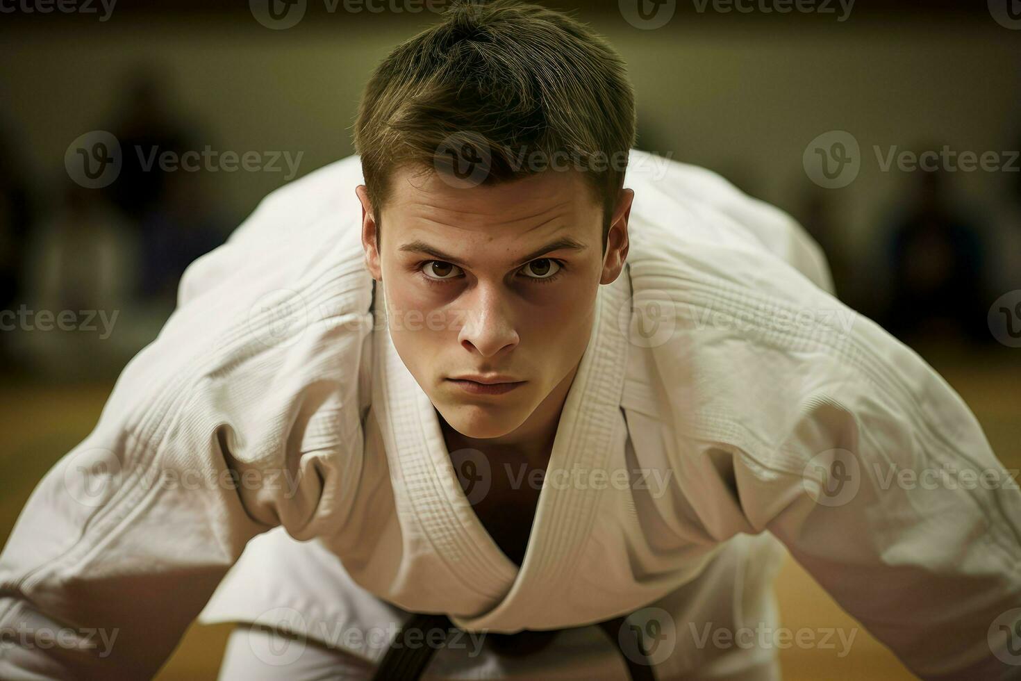 Judo closeup man. Generate Ai photo