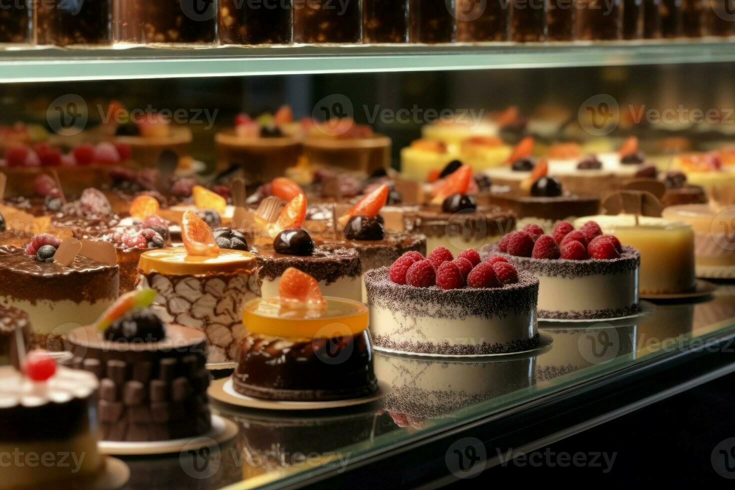 Different desserts store fresh. Generate Ai photo