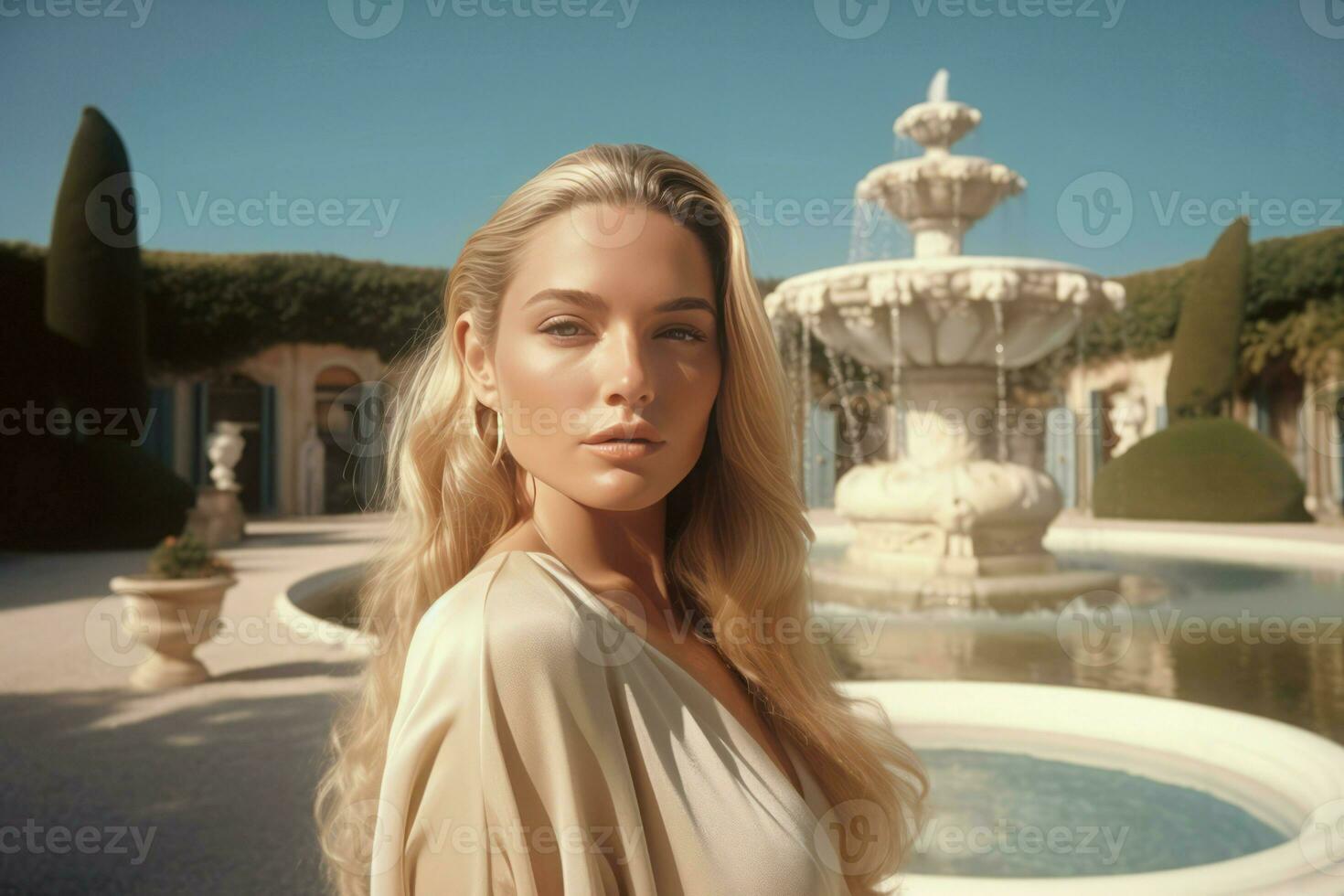 Model close up walking. Generate ai photo
