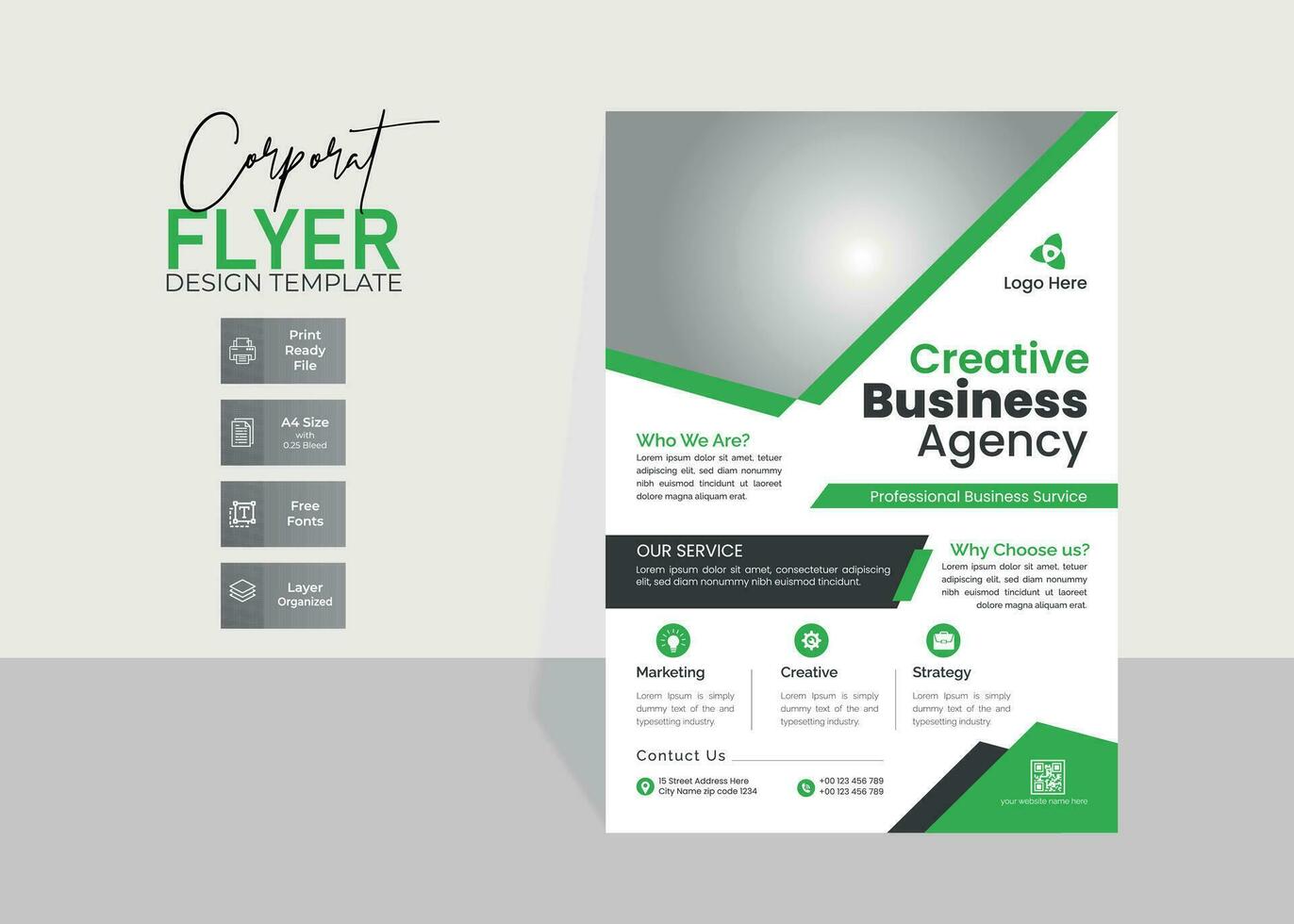 Simple modern corporate business flyer design template vector