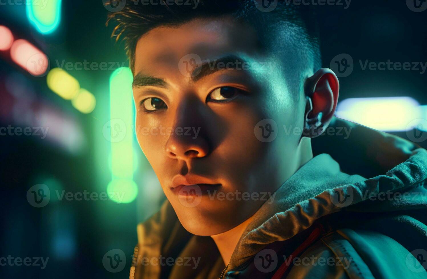 Man cyberpunk style. Generate ai photo