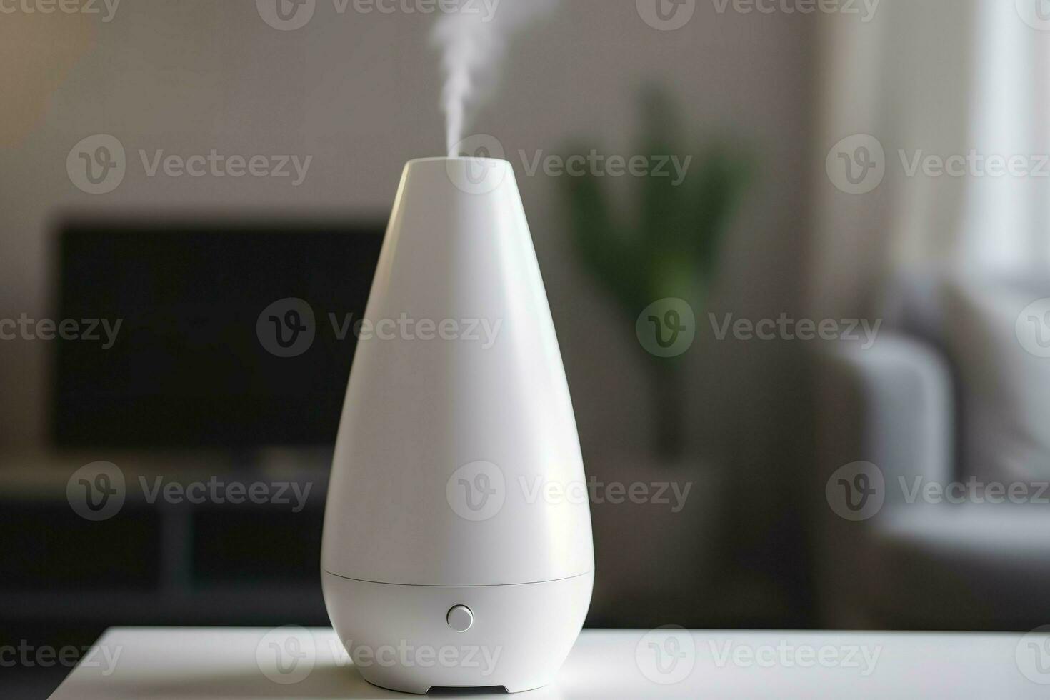 Modern air home humidifier working ionizing. Generate Ai photo