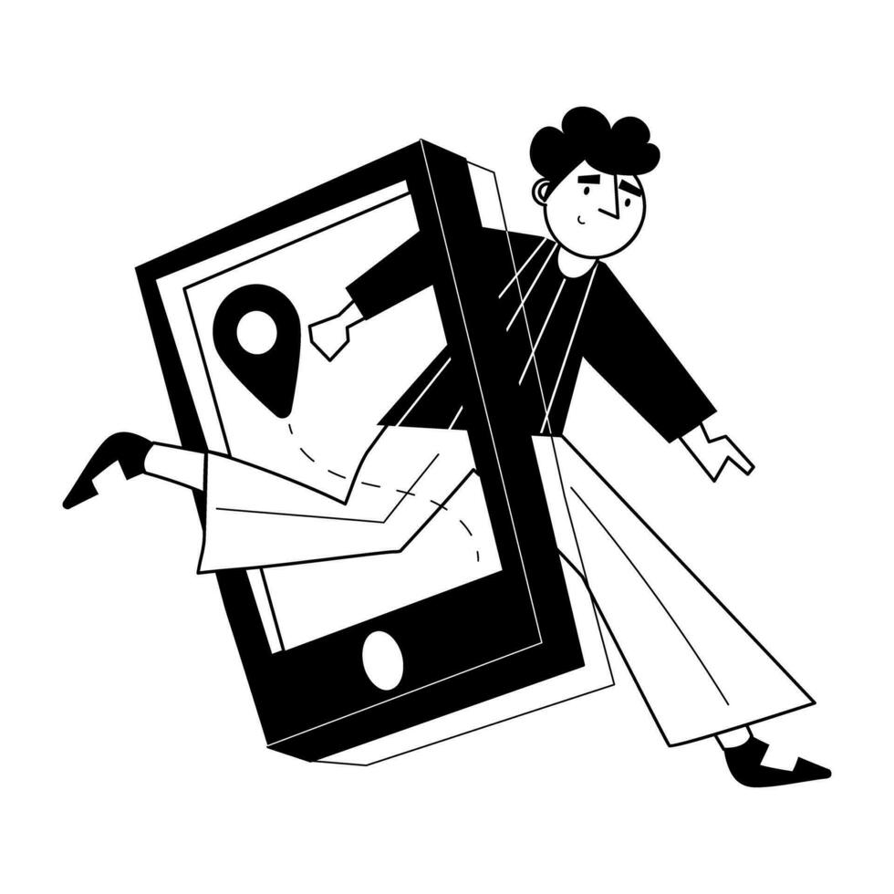 Trendy Mobile Tracking vector