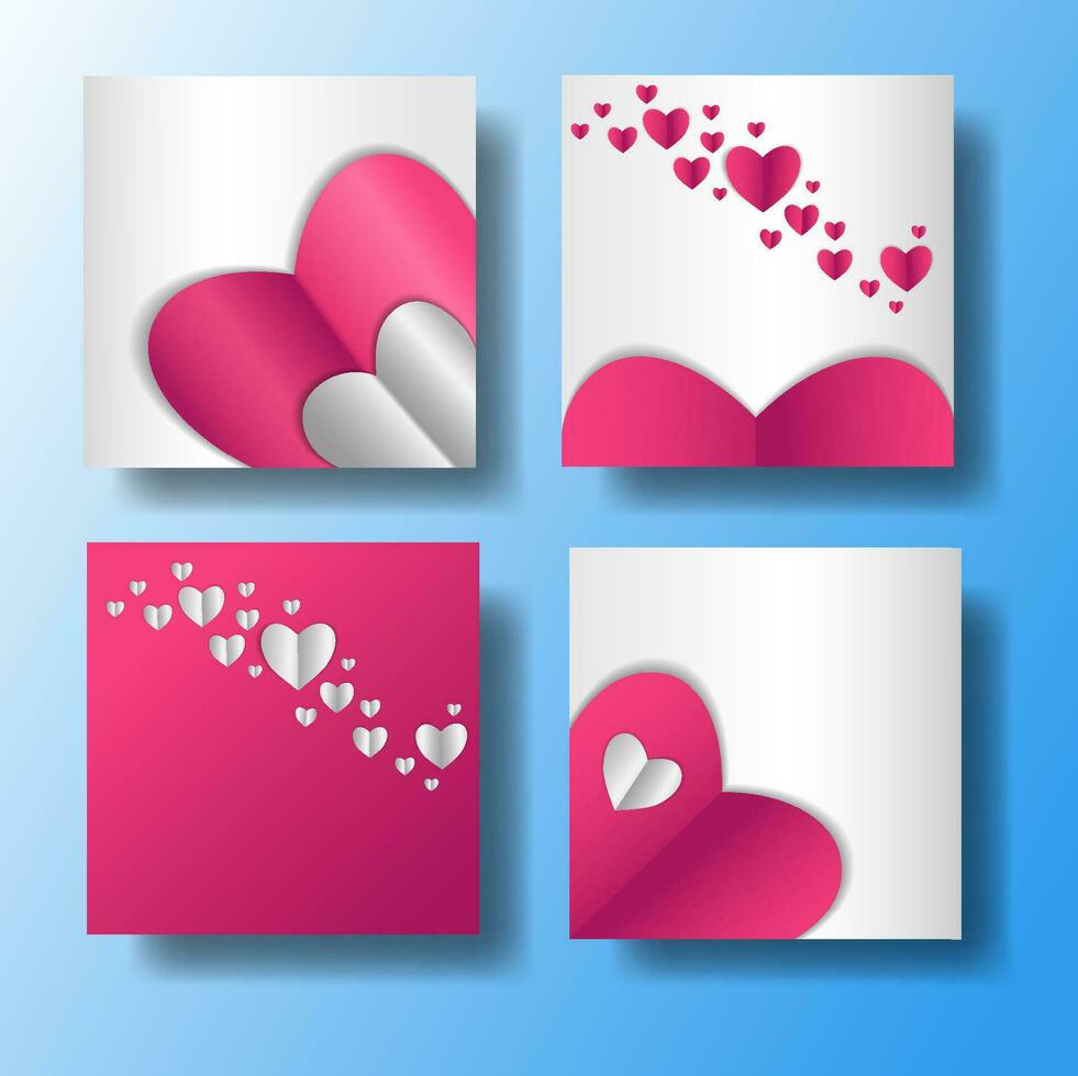 Set of Editable banner template design. Valentines day sale social media. Red background with abstract line shape. Suitable for social media, and banners. Vector design with a photo collage