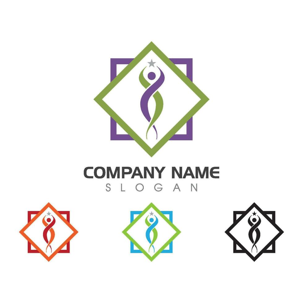 Human character logo sign vector