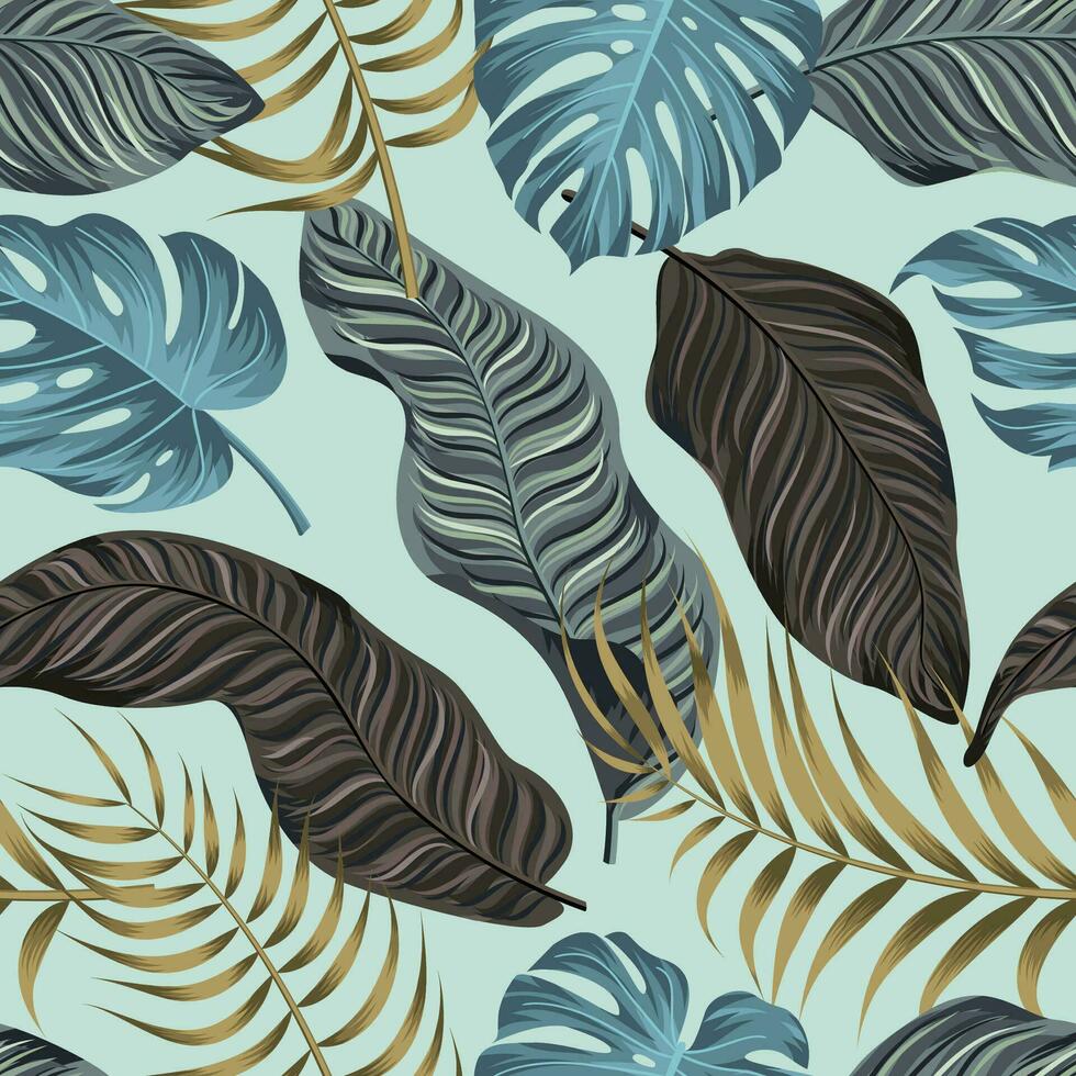 Floral seamless pattern with leaves. tropical background vector