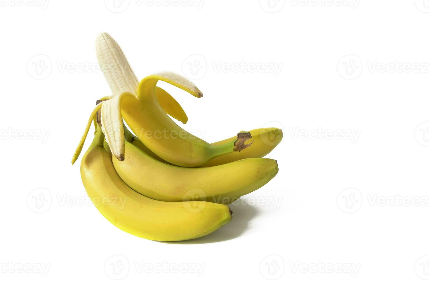 Bananas isolated on a white background. Bananas are tropical fruits with soft, sweet pulp, ideal for eating alone or adding to smoothies and desserts. photo