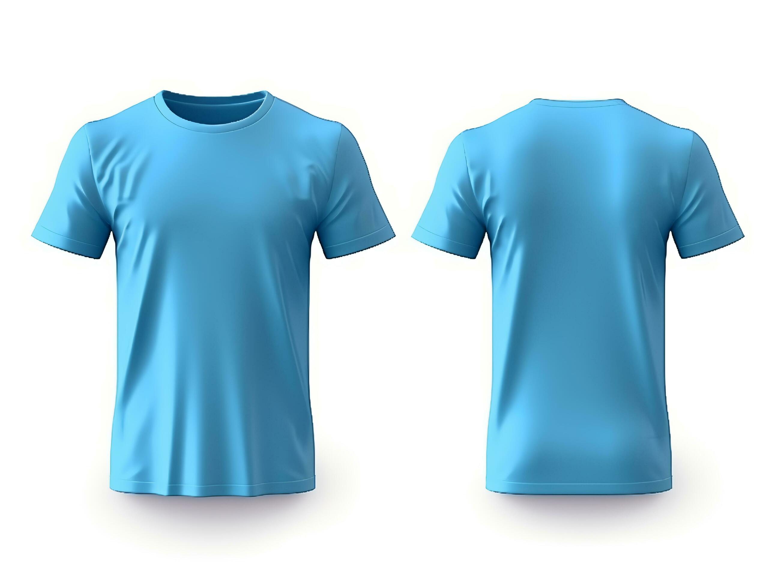 plain blue t-shirt mockup design. front and back view. generative ai ...