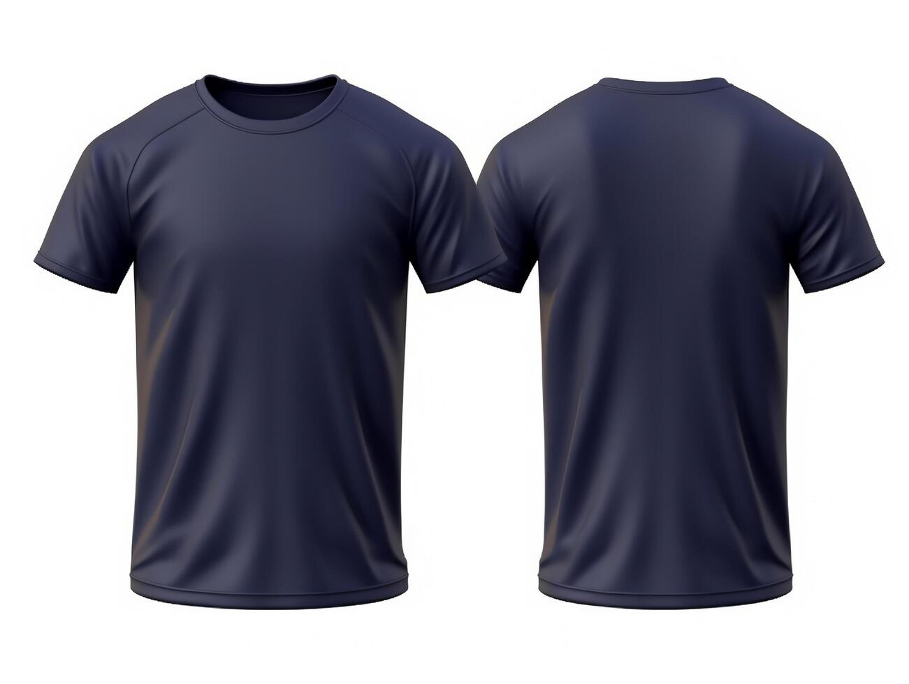 plain navy t-shirt mockup design. front and back view. generative ai ...