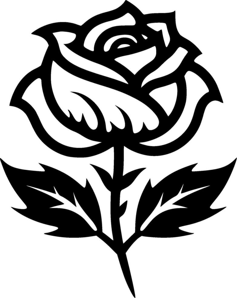 Rose, Minimalist and Simple Silhouette - Vector illustration