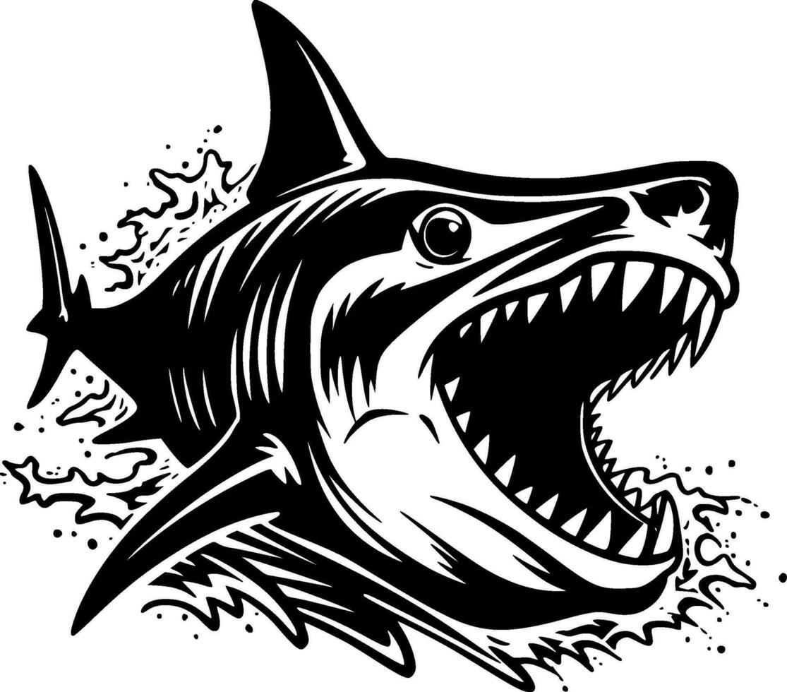 Shark, Minimalist and Simple Silhouette - Vector illustration