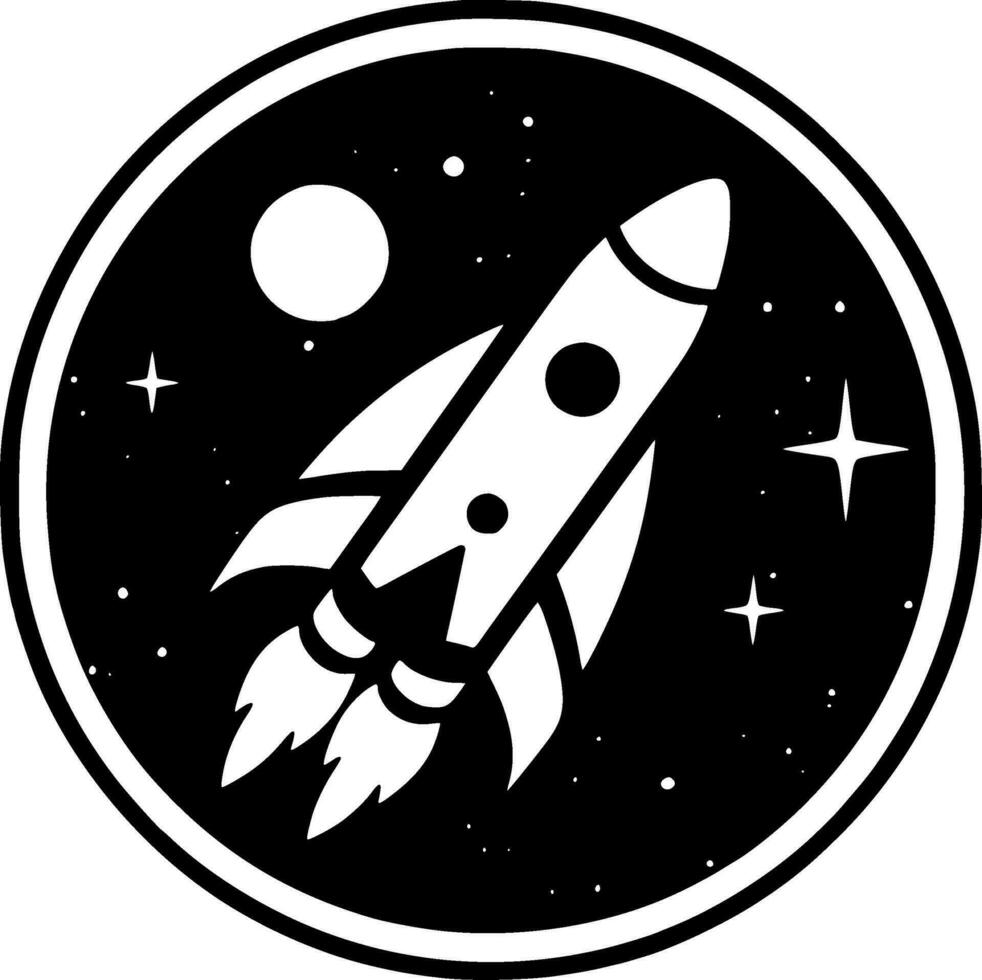 Rocket, Minimalist and Simple Silhouette - Vector illustration