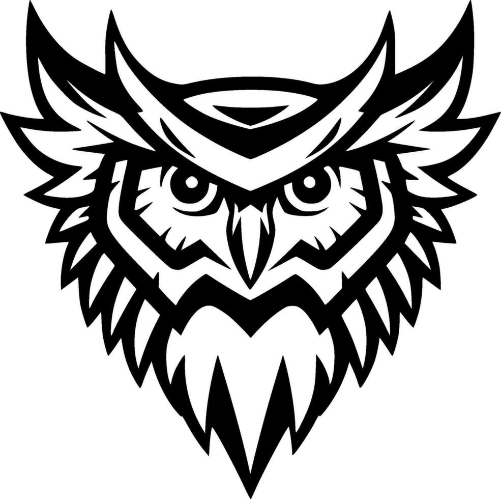 Owl - Black and White Isolated Icon - Vector illustration