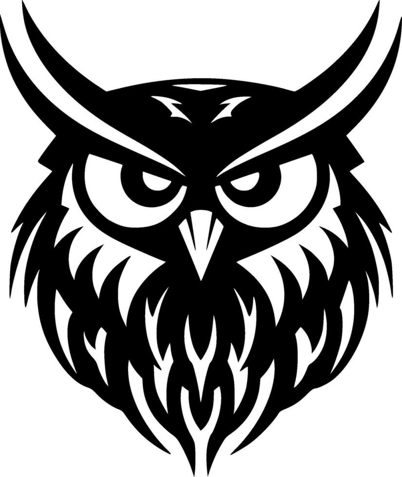 Owl - Black and White Isolated Icon - Vector illustration