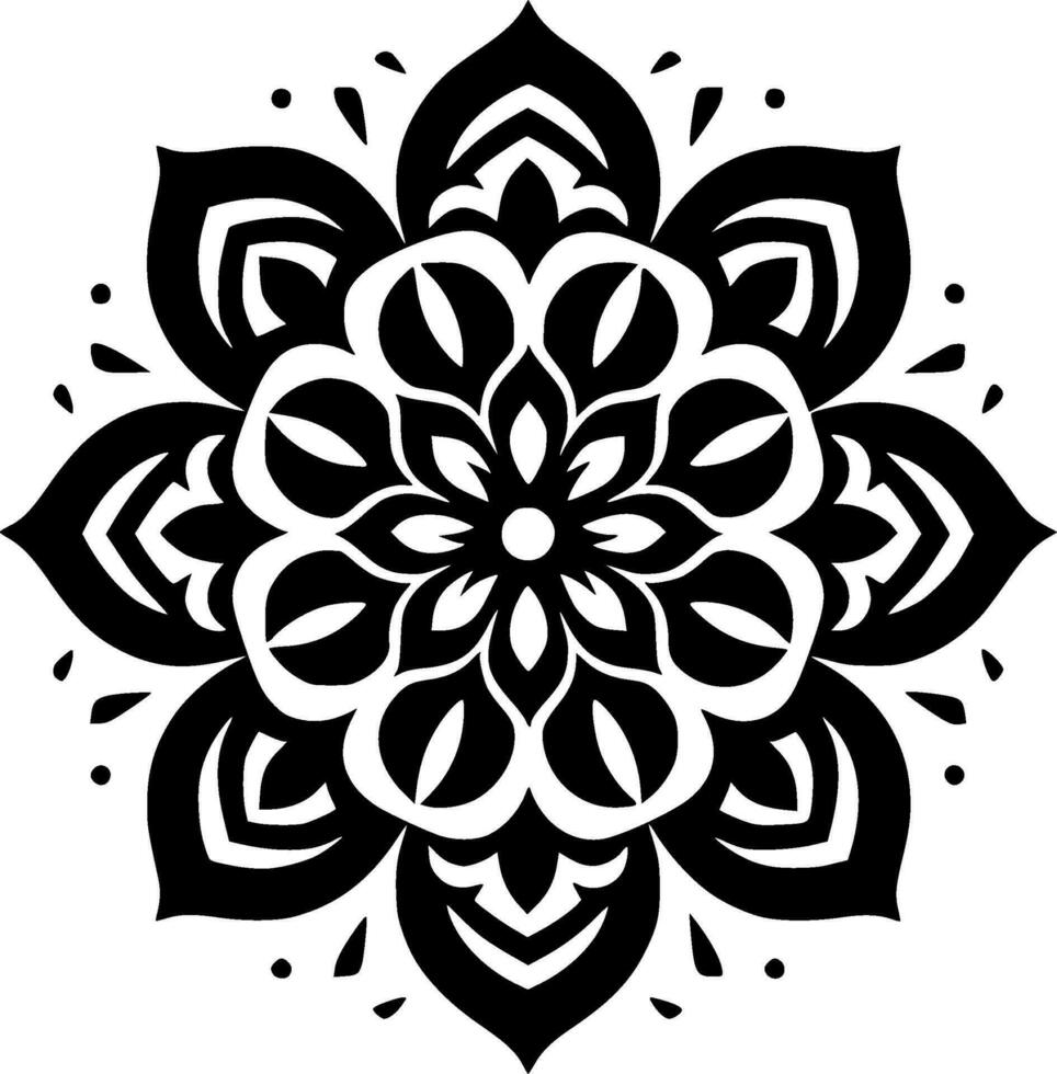 Mandala, Black and White Vector illustration