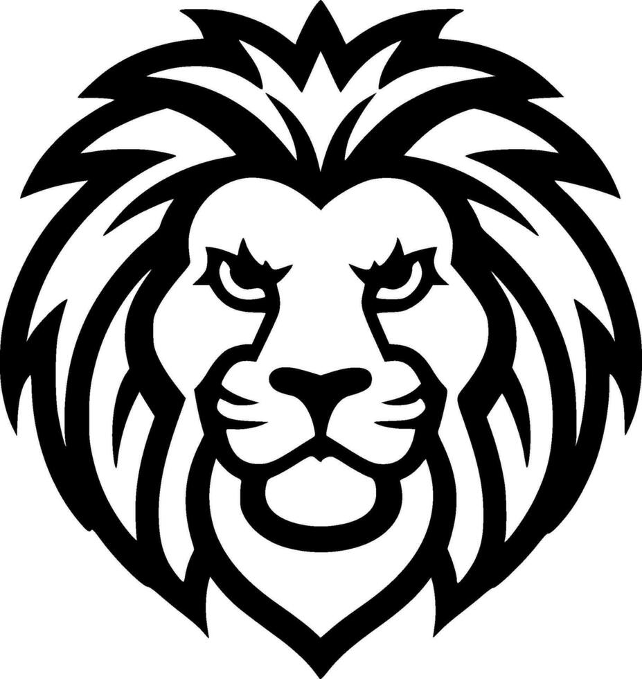 Lion - Black and White Isolated Icon - Vector illustration