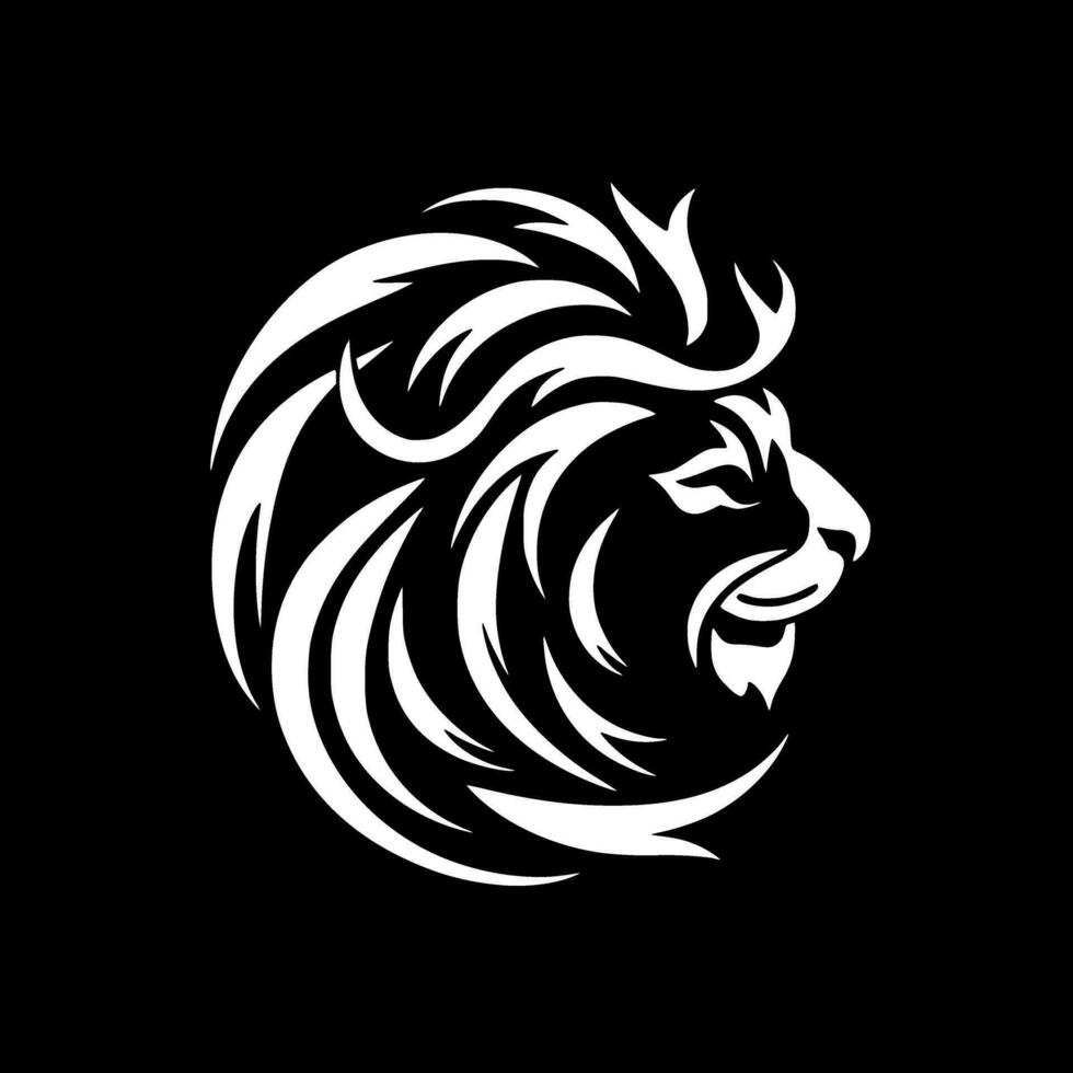 león - minimalista y plano logo - vector ilustración