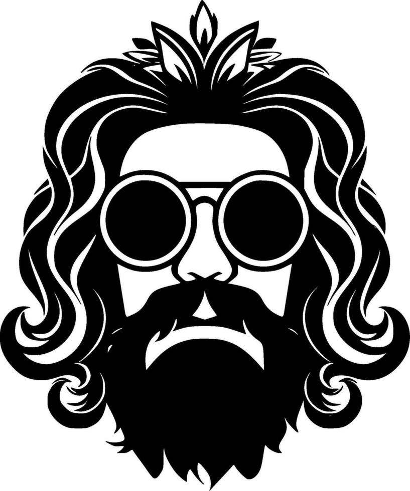 hippy - minimalista y plano logo - vector ilustración